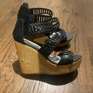 Black Wedge Sandal 7.5